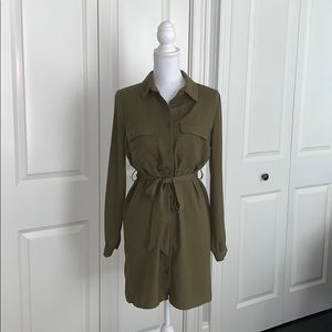 Green shirt dress